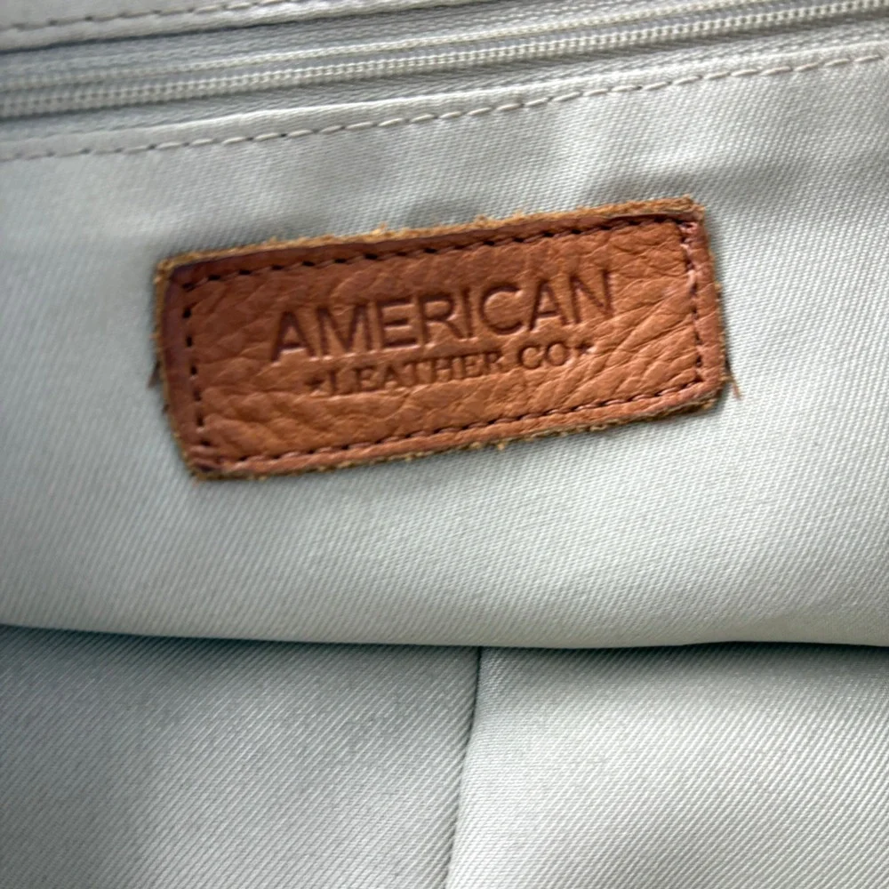American Leather Co Women Satchel OS Tan‎ Pebbled Leather Crossbody Handbag